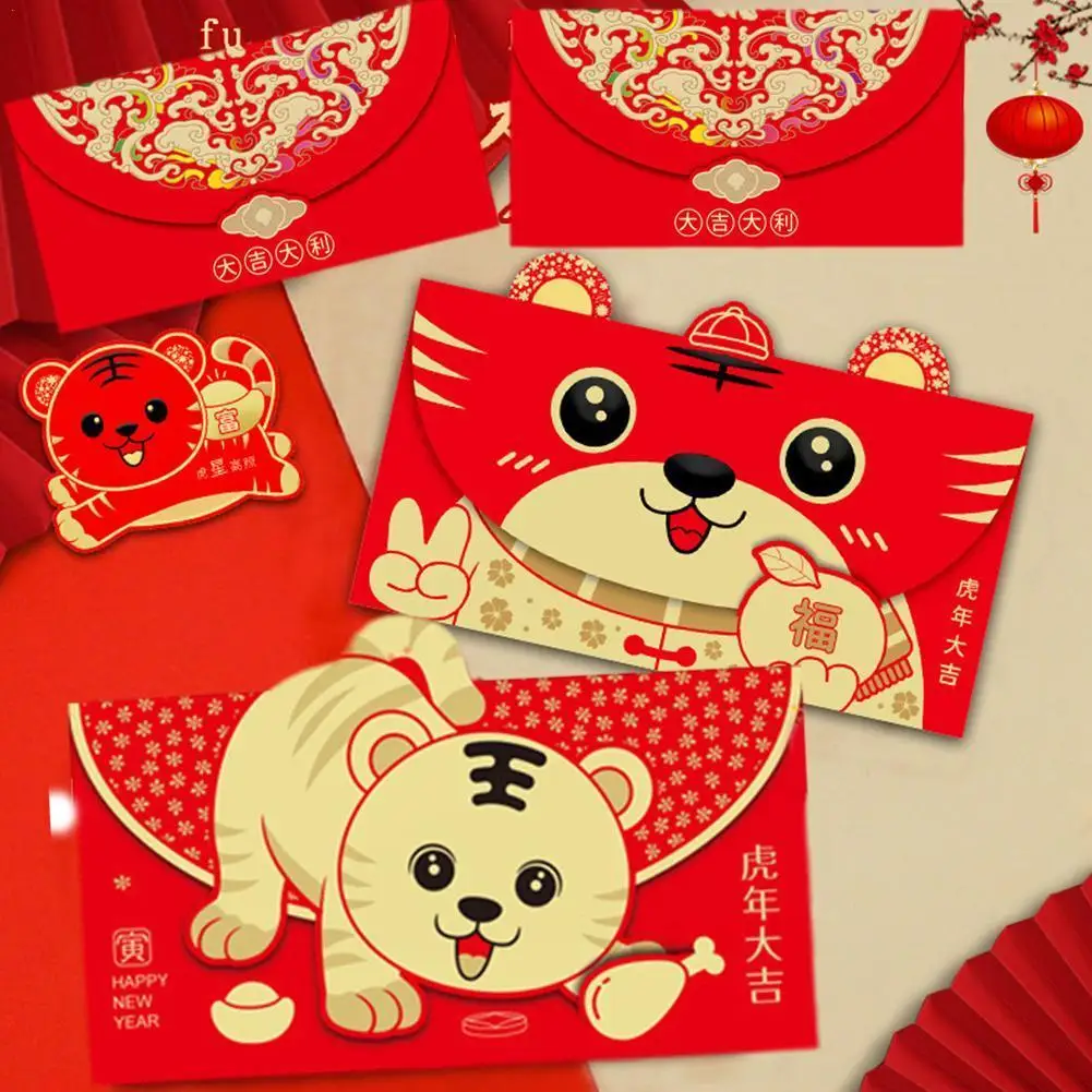 6pcs HongBao Paper Red Envelopes Lucky Red Packet Cute Money Bag Tiger Spring Festival Supplies Chinese New Year Hongbao
6pcs HongBao Paper Red Envelopes Lucky Red Packet Cute Money Bag Tiger Spring Festival Supplies Chinese New Year Hongbao