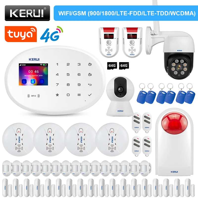 KERUI W204 система сигнализации 4G WIFI GSM Tuya Smart APP дистанционное управление охранная PIR