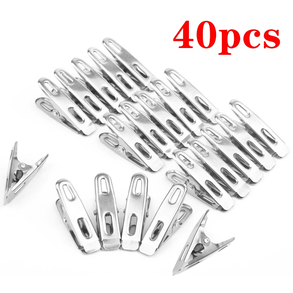 40Pcs Practical Stainless Steel Clothes Pegs Clips Socks Clips Pins Clamps Pants Underwear Towel Multipurpose Small Metal Clip
40Pcs Practical Stainless Steel Clothes Pegs Clips Socks Clips Pins Clamps Pants Underwear Towel Multipurpose Small Metal Clip