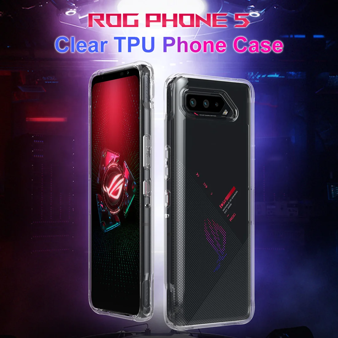 

Для Asus ROG Phone 5/6 6 Pro Чехол прозрачный мягкий ТПУ Рамка Жесткий ПК задняя защитная Противоударная бампер Прозрачный чехол для телефона