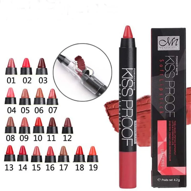 MR0006 Sexy Beauty Waterproof 19 Color KISS PROOF Lipstick Pen Lasting Do Not Fade Lipstick Gift 1Pcs Pencil Sharpener P13016
MR0006 Sexy Beauty Waterproof 19 Color KISS PROOF Lipstick Pen Lasting Do Not Fade Lipstick Gift 1Pcs Pencil Sharpener P13016