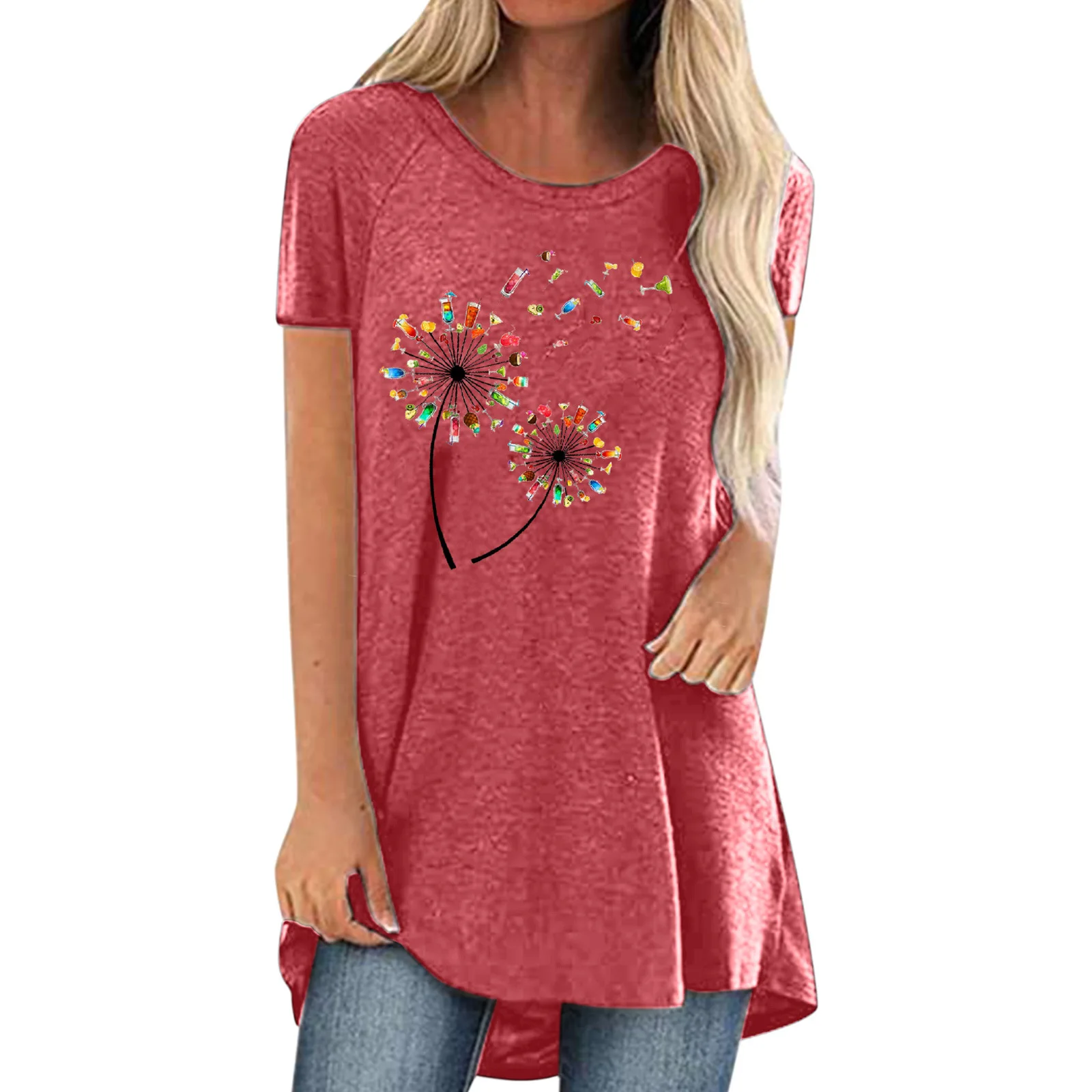 Women T-shirt 2021 Summer Color Dandelion Print O-neck Short Sleeve Tee T-shirts Ladies Female Colthes New Large Size 5XL
Women T-shirt 2021 Summer Color Dandelion Print O-neck Short Sleeve Tee T-shirts Ladies Female Colthes New Large Size 5XL