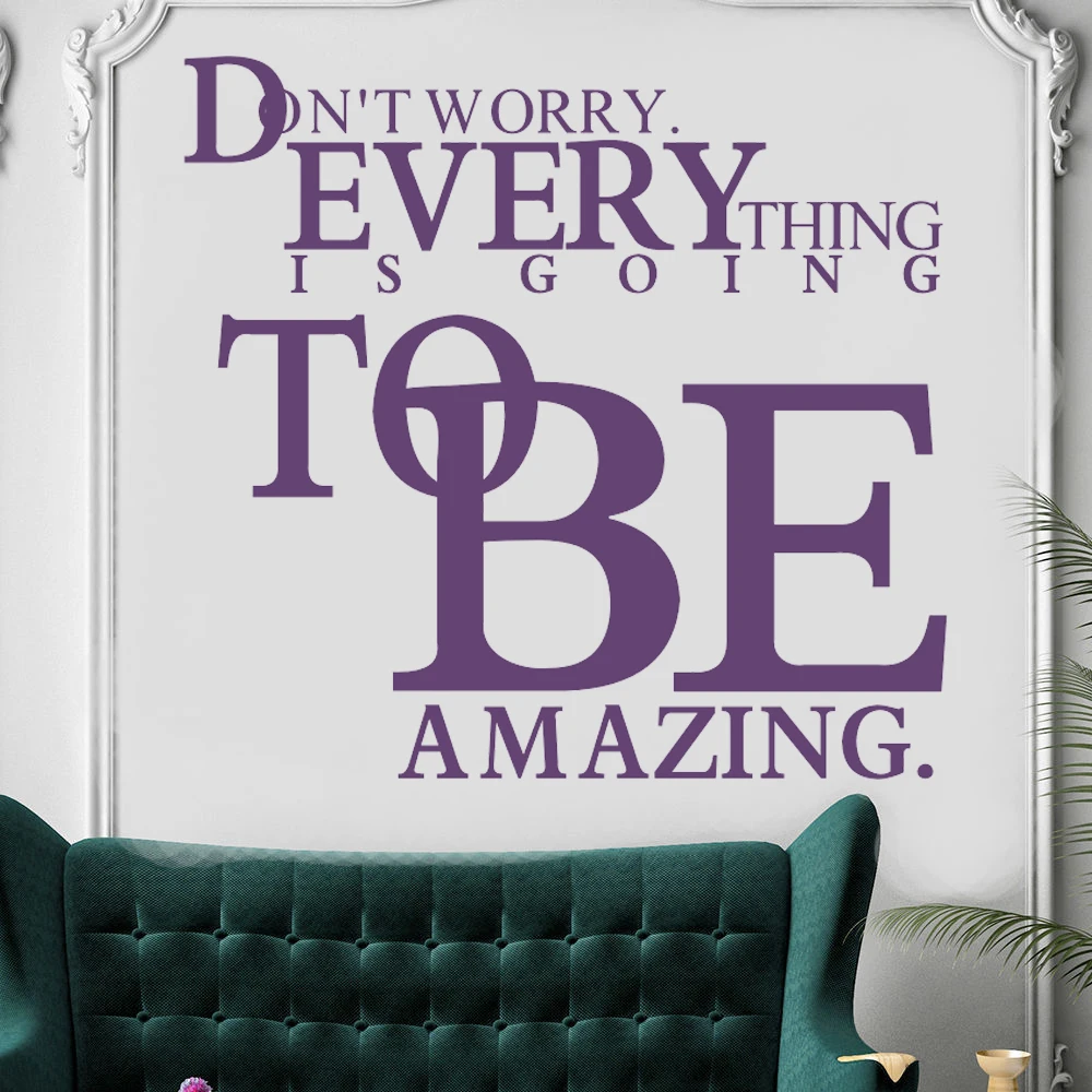 Inspirational Quotes Wall Stickers Decor English Poetry Every Thing is going to Be Amazing Vinyl Decals Home Decoration HY1941
Inspirational Quotes Wall Stickers Decor English Poetry Every Thing is going to Be Amazing Vinyl Decals Home Decoration HY1941