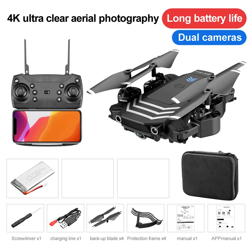 Top LS11 4K HD Dual Cameras Mini Drone 1080P Mini Foldable Dron FPV Wifi Drones Professional Quadcopter Hold Mode Dual Cameras
Top LS11 4K HD Dual Cameras Mini Drone 1080P Mini Foldable Dron FPV Wifi Drones Professional Quadcopter Hold Mode Dual Cameras