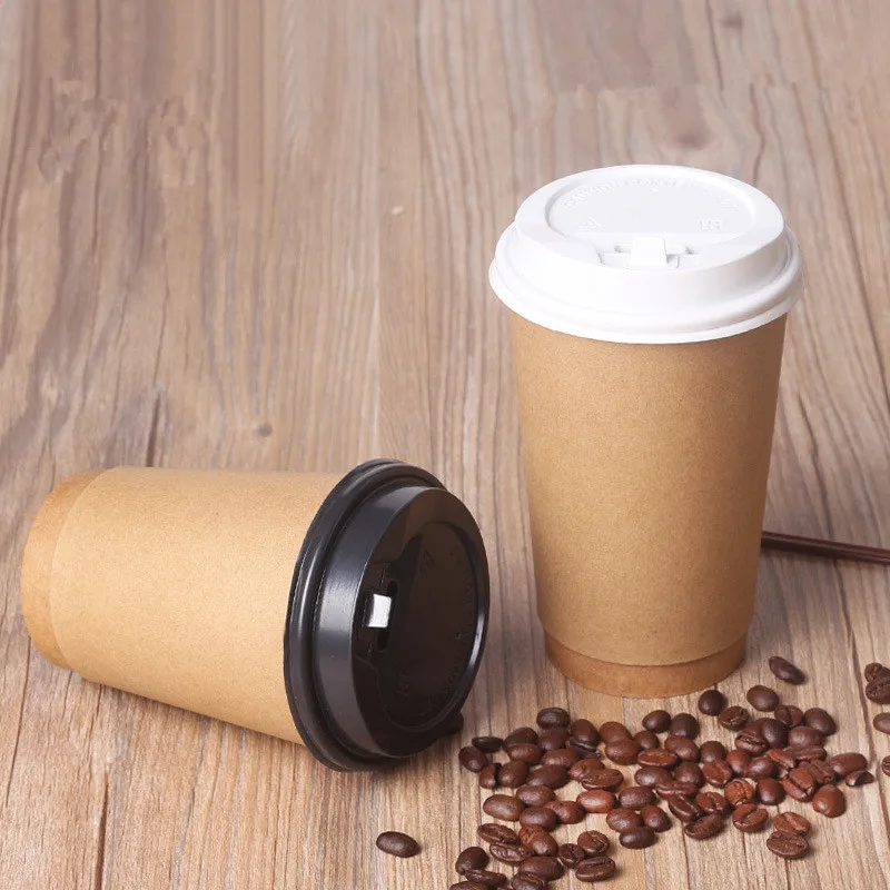 50pcs Thick Kraft Paper disposable coffee paper cup double hollow milk tea hot drink packaging cups with lid takeaway packages
50pcs Thick Kraft Paper disposable coffee paper cup double hollow milk tea hot drink packaging cups with lid takeaway packages