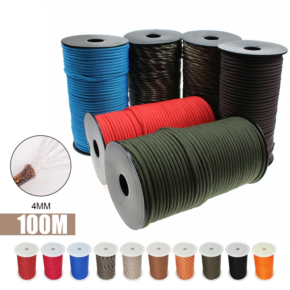 100M 7 Strand 550 Paracord Rope 4mm Outdoor Camping Hiking Survival Equipment Parachute Cord Umbrella Tent Lanyard Military
100M 7 Strand 550 Paracord Rope 4mm Outdoor Camping Hiking Survival Equipment Parachute Cord Umbrella Tent Lanyard Military