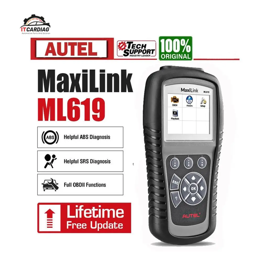 

Autel MaxiLink ML619 OBDII OBD 2 Car Diagnostic Code Reader ABS SRS Airbag Scan Tools OBD2 Automotive Scanner as Autolink AL619