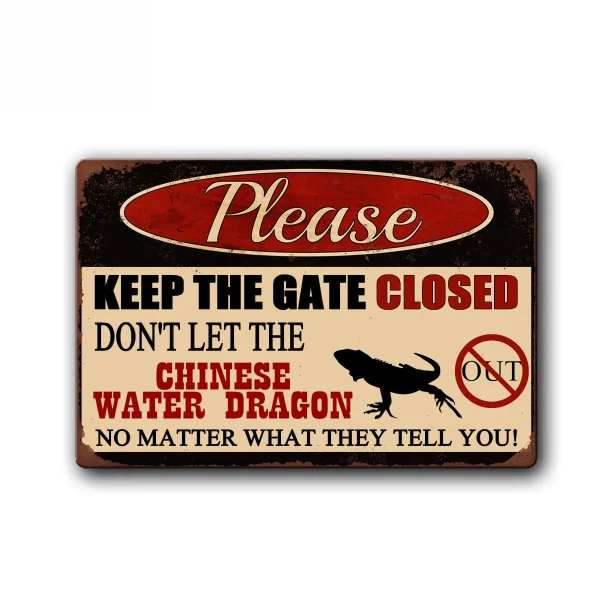 Funny Chinese Water Dragon Sign Keep Gate Closed Pet Metal Tin Sign Vintage Tin Metal Sign Bar Club Cafe Garage Wall Decor
Funny Chinese Water Dragon Sign Keep Gate Closed Pet Metal Tin Sign Vintage Tin Metal Sign Bar Club Cafe Garage Wall Decor