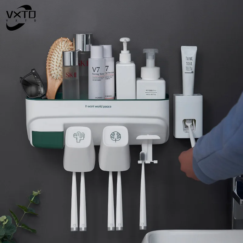 Inverted Toothbrush Holder Automatic Toothpaste Squeezer Dispenser Storage Rack Bathroom Accessories Toothbrush Wall Mount Rack
Inverted Toothbrush Holder Automatic Toothpaste Squeezer Dispenser Storage Rack Bathroom Accessories Toothbrush Wall Mount Rack