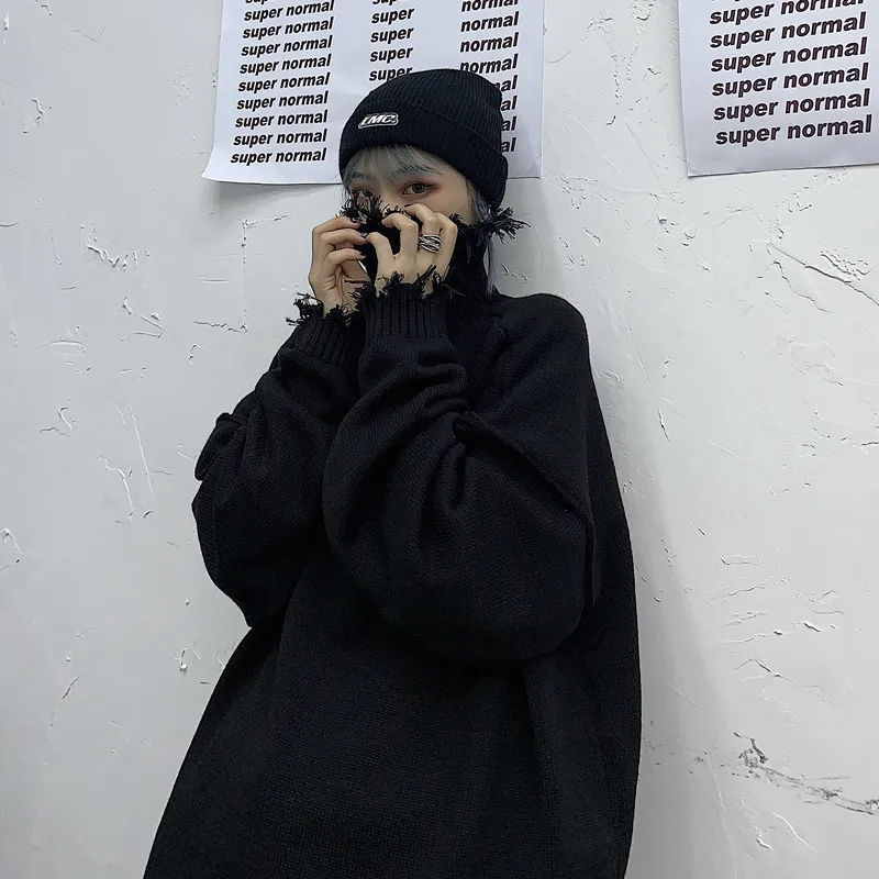 Autumn And Winter Street Harajuku Bf Lazy Wind Broken Edge Pullover Loose High Neck Couple Sweatshirt свитер женский 2020
Autumn And Winter Street Harajuku Bf Lazy Wind Broken Edge Pullover Loose High Neck Couple Sweatshirt свитер женский 2020