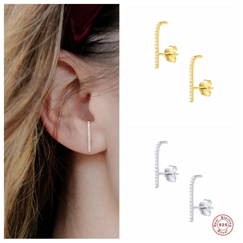 Aide 925 Sterling Silver Wavy Line Stud Earrings Minimalist Ear Climbers Crawlers Trendy Geometric U Shape Earrings Women Gift
Aide 925 Sterling Silver Wavy Line Stud Earrings Minimalist Ear Climbers Crawlers Trendy Geometric U Shape Earrings Women Gift