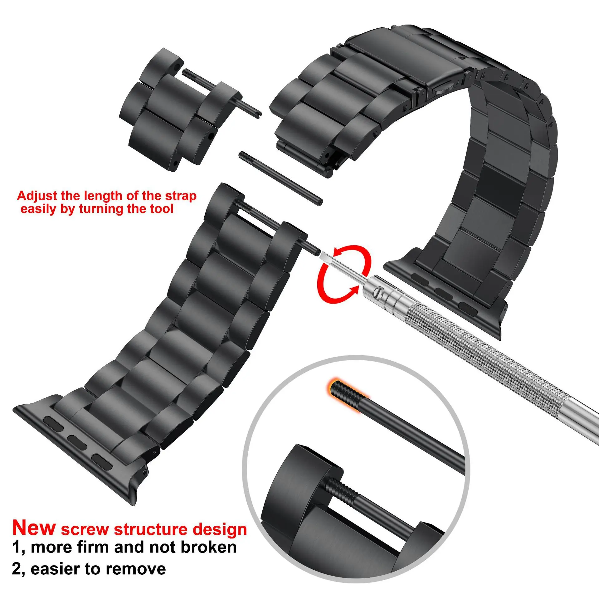 Stainless Steel bands for Apple Watch band iWatch strap metal watch band adapter 38mm 40mm 42mm 44mm Bracelet series SE 6 5 4 3
Stainless Steel bands for Apple Watch band iWatch strap metal watch band adapter 38mm 40mm 42mm 44mm Bracelet series SE 6 5 4 3
