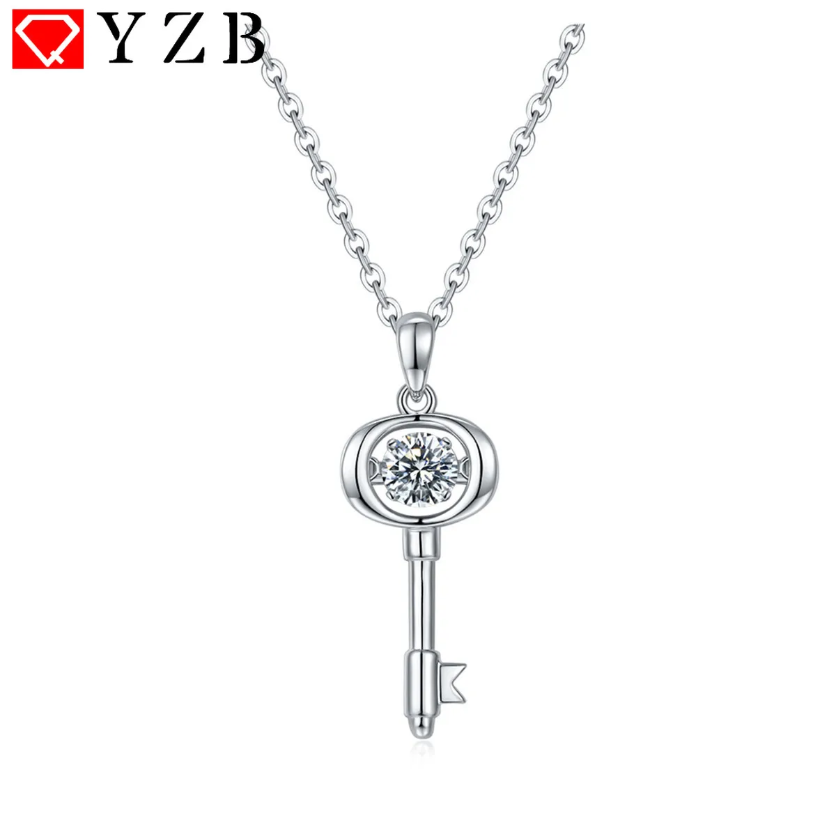 Trendy Fine Luxury Jewelry Key-shaped D Color VVS 0.5 Carat Round Cut Moissanite Pendant 925 Sterling Silver O-chain Necklace
Trendy Fine Luxury Jewelry Key-shaped D Color VVS 0.5 Carat Round Cut Moissanite Pendant 925 Sterling Silver O-chain Necklace