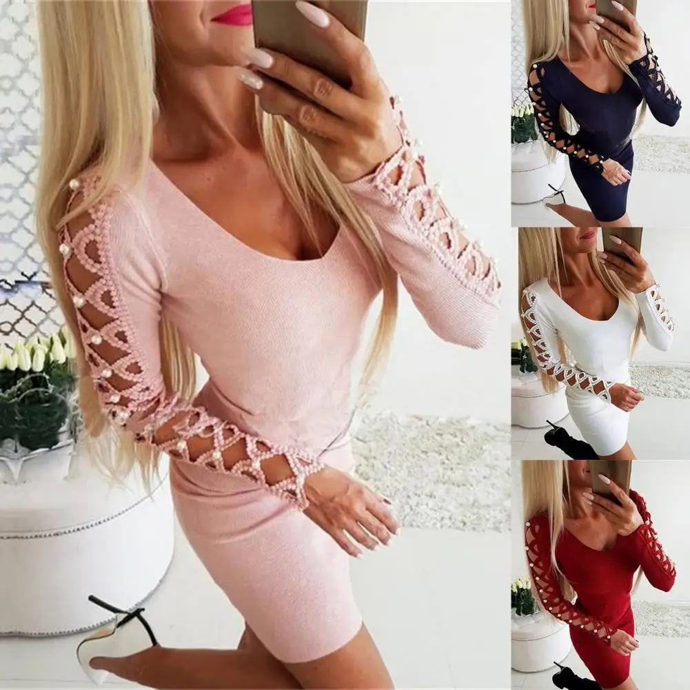 2021 Women Knitted Sweater Mini Dress Hollow Out Long Sleeve Skinny Knee Sexy Vintage Bodycon Party Dresses Elegant Streetwear
2021 Women Knitted Sweater Mini Dress Hollow Out Long Sleeve Skinny Knee Sexy Vintage Bodycon Party Dresses Elegant Streetwear