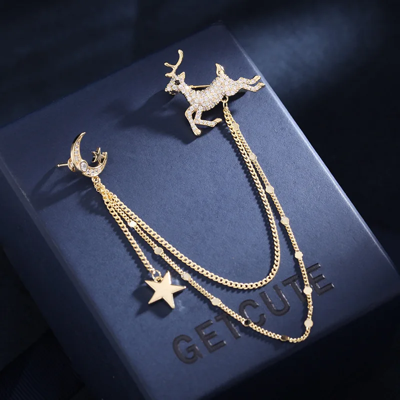Fashion Cute Animal Deer Brooch For Men Husband Birthday Christmas Gifts High Quality Gold Plated Metal Moon Star Lapel Pins Man
Fashion Cute Animal Deer Brooch For Men Husband Birthday Christmas Gifts High Quality Gold Plated Metal Moon Star Lapel Pins Man