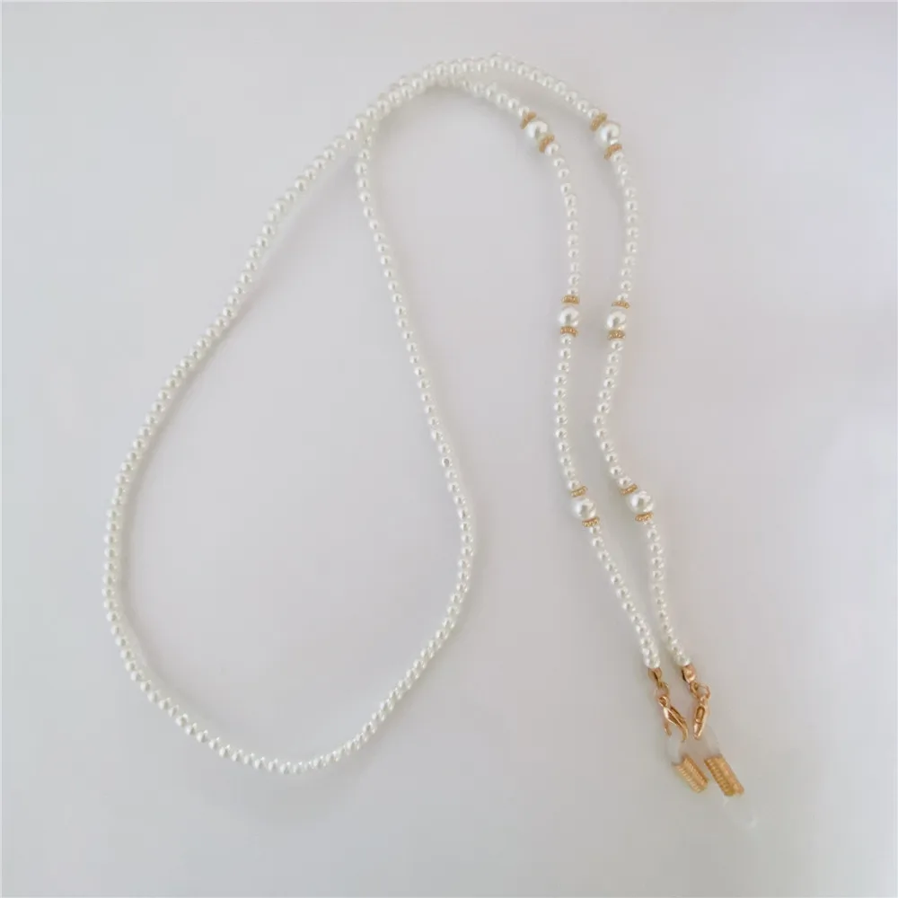 White Pearl Beaded Link Chain Eyeglasses Face Mask Necklace Reading Glasses Sunglasses Strap Cord Holder Band
White Pearl Beaded Link Chain Eyeglasses Face Mask Necklace Reading Glasses Sunglasses Strap Cord Holder Band