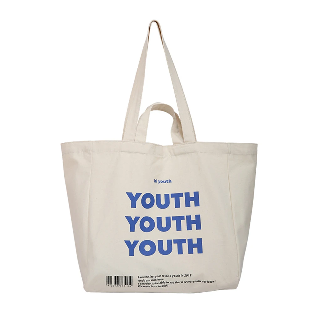 1pcs Women Canvas Shopping Bag Youth Letters Print Female Cotton Cloth Shoulder Bag Eco Hand Tote Reusable Grocery Shopper Bag
1pcs Women Canvas Shopping Bag Youth Letters Print Female Cotton Cloth Shoulder Bag Eco Hand Tote Reusable Grocery Shopper Bag
