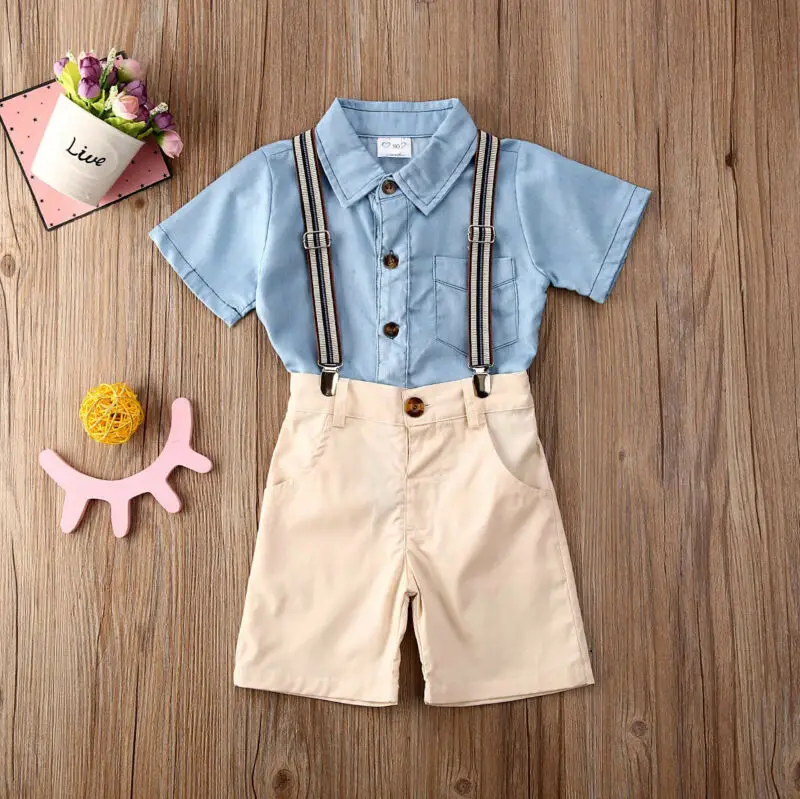 2020 Summer Toddler Kids Baby Boy Gentleman Clothes Short Sleeve Shirt Tops+Strap Shorts Pants Outfits 2Pcs Set 6M-5T
2020 Summer Toddler Kids Baby Boy Gentleman Clothes Short Sleeve Shirt Tops+Strap Shorts Pants Outfits 2Pcs Set 6M-5T