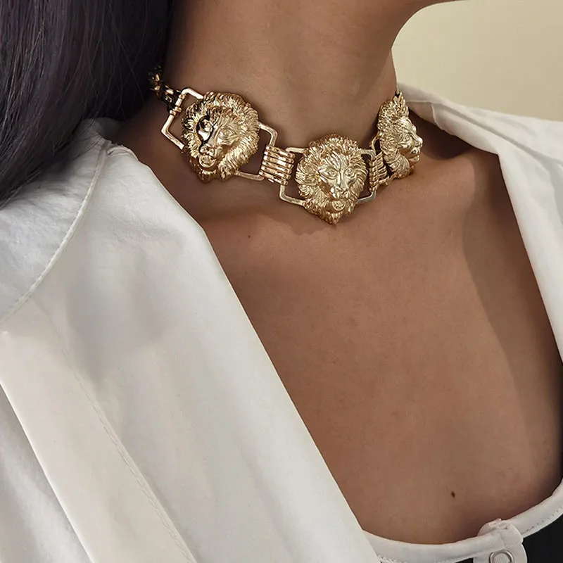 Punk Exaggeration Lion Head Accessories Necklace Gold Color Geometric Chain Hip Hop Style Collar Bone Fashion Women Jewelry
Punk Exaggeration Lion Head Accessories Necklace Gold Color Geometric Chain Hip Hop Style Collar Bone Fashion Women Jewelry