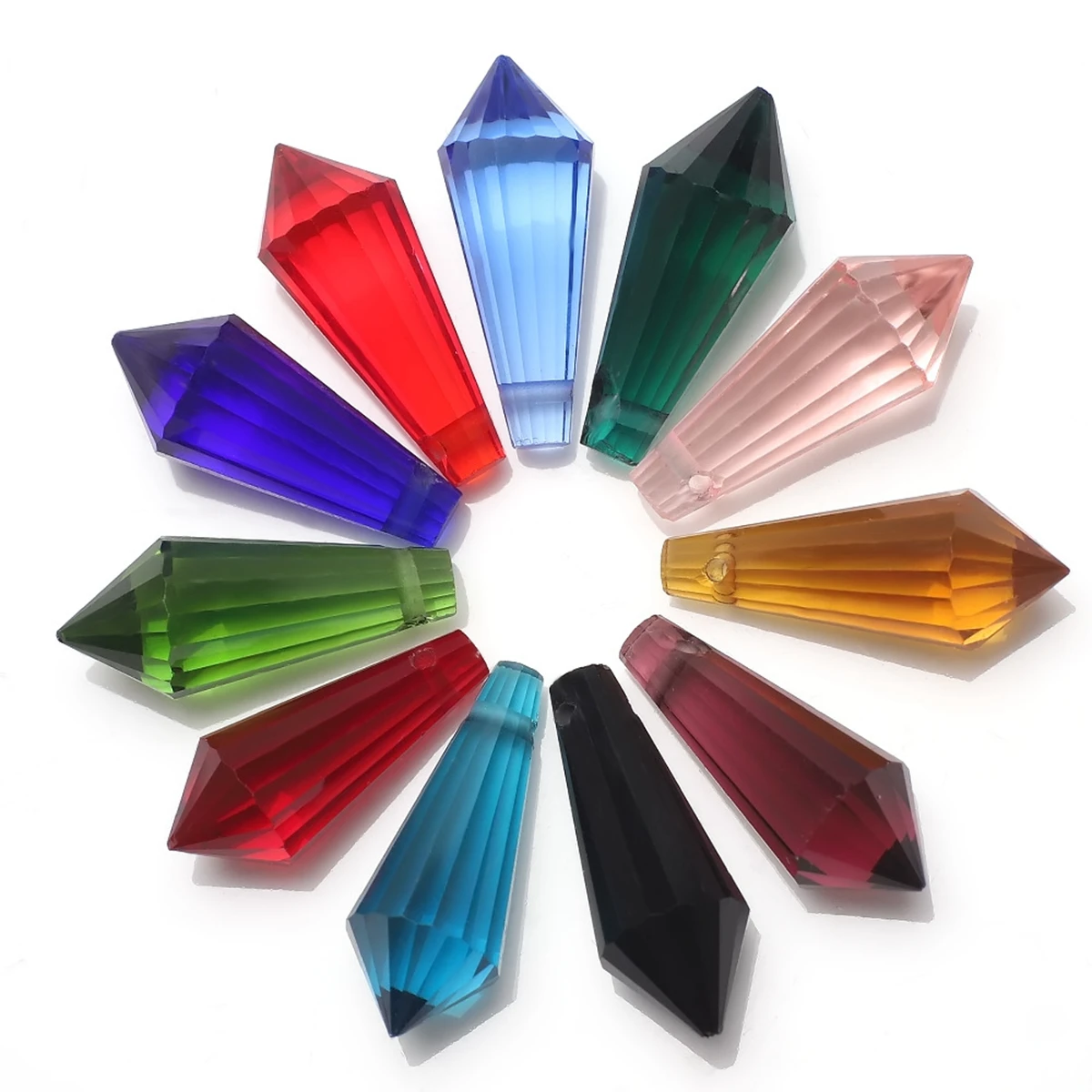 8x20mm Teardrop Bicone Prism Faceted Crystal Glass Loose Crafts Pendants Beads Lot For DIY Jewelry Making Findings |