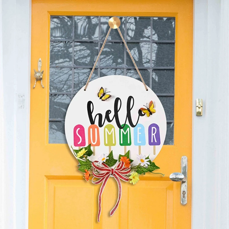 Front Door Rustic Wood Wreath Hello Summer Sign Ornaments High quality and comfort household products household products 
Front Door Rustic Wood Wreath Hello Summer Sign Ornaments High quality and comfort household products household products