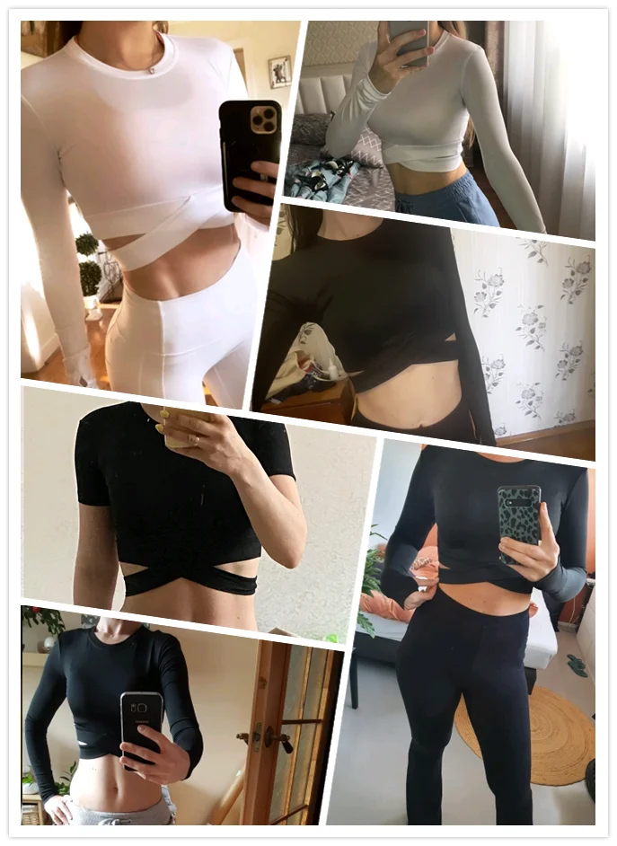 Women Long Sleeve Running Shirts Sexy Exposed Navel Yoga T-shirts Solid Sports Shirts Quick Dry Fitness Gym Crop Tops Sport Wear
Women Long Sleeve Running Shirts Sexy Exposed Navel Yoga T-shirts Solid Sports Shirts Quick Dry Fitness Gym Crop Tops Sport Wear