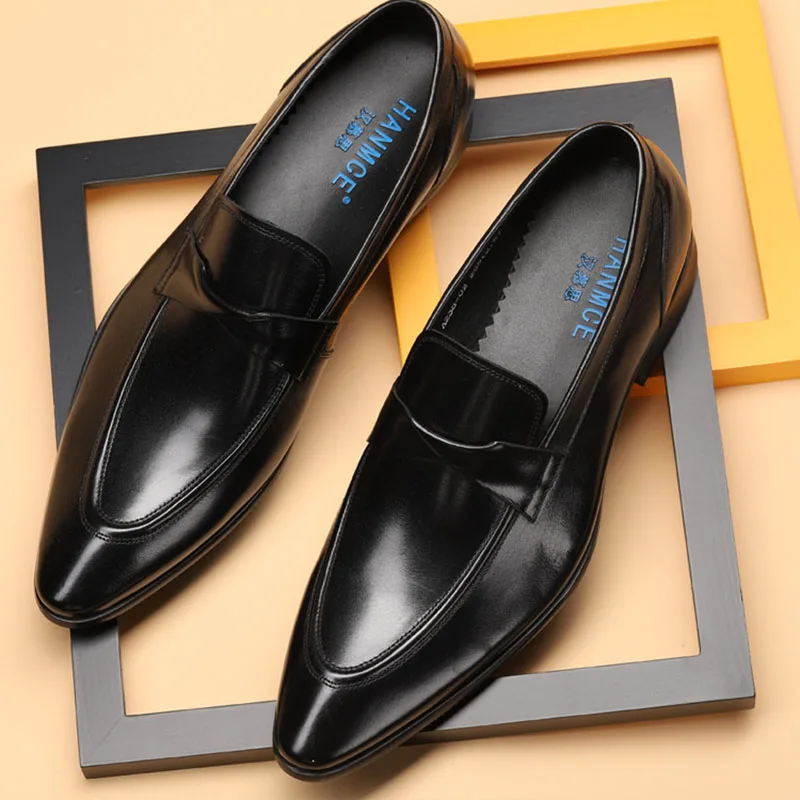 Genuine Leather Slip-On Pointed Toe Dress Shoes Boss Men Elegant Business Office Gents Suit Social Shoes Formal Shoes Men F33
Genuine Leather Slip-On Pointed Toe Dress Shoes Boss Men Elegant Business Office Gents Suit Social Shoes Formal Shoes Men F33