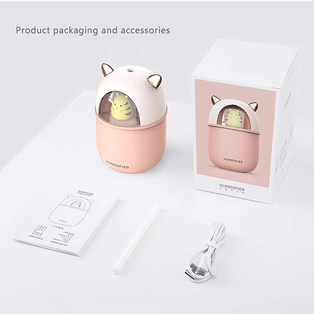 300ML USB Air Humidifier Ultrasonic Cooling Machine Atomizer with Colorful Lights Cute Cat Mini Aroma Diffuser Humidifier
300ML USB Air Humidifier Ultrasonic Cooling Machine Atomizer with Colorful Lights Cute Cat Mini Aroma Diffuser Humidifier
