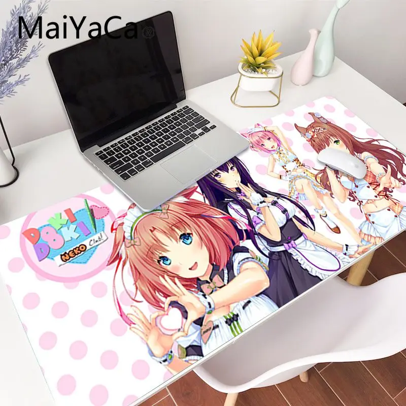 

MaiYaCa Yuri anime Neko girl Pattern Game mousepad XXL Mouse Pad Laptop Desk Mat pc gamer completo for lol/world of warcraft