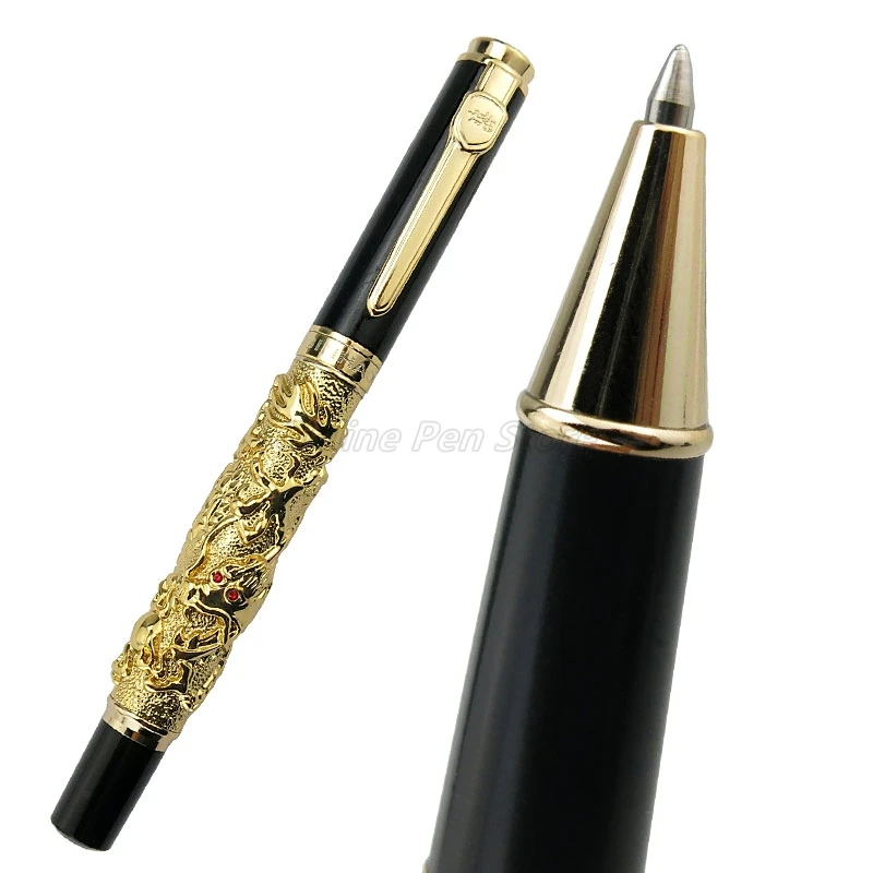 

Jinhao Metal Ancient Auspicious Dragon Carving Embossing Refillable Roller Ball Pen Professional Office Stationery Writing