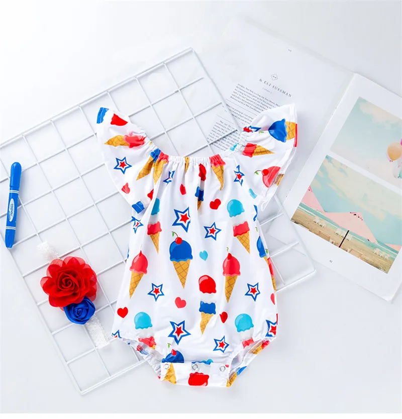 Independence Day Newborn Outfits, Baby Girl Stars & Stripes Short Sleeve Round Neck Romper + Bowknot Headband
Independence Day Newborn Outfits, Baby Girl Stars & Stripes Short Sleeve Round Neck Romper + Bowknot Headband