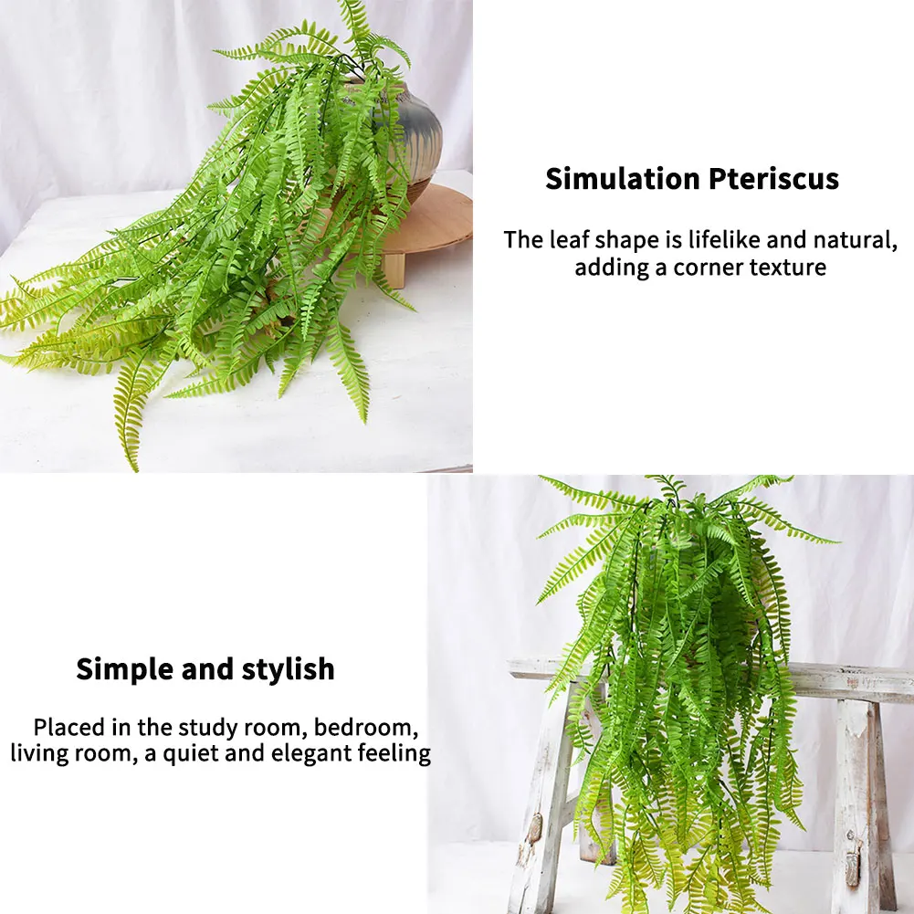 Artificial Wall Hanging Plant Pteris Bacony Fake Greenery Drooping Vines Leaves Garland Home Wedding Party Bar Office Decor 
Artificial Wall Hanging Plant Pteris Bacony Fake Greenery Drooping Vines Leaves Garland Home Wedding Party Bar Office Decor