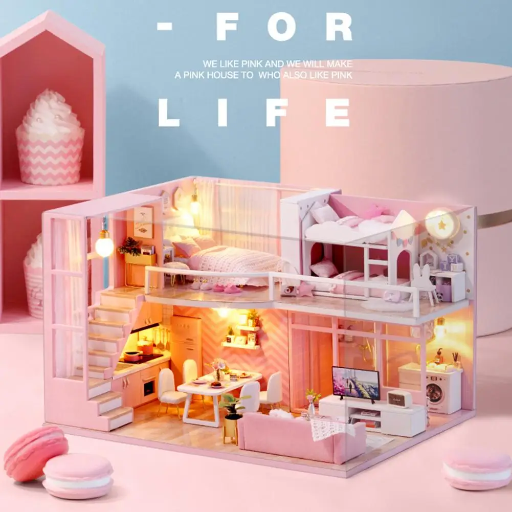 DIY Doll House Wooden doll Houses Miniature dollhouse Furniture Kit Toys Casa for children Christmas Gift
DIY Doll House Wooden doll Houses Miniature dollhouse Furniture Kit Toys Casa for children Christmas Gift