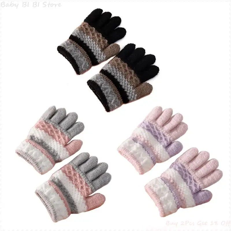 1 Pair Kids Winter Gloves Knitted Stripe Children Coldproof Warm Full Finger Gloves Boys Girls Mittens
1 Pair Kids Winter Gloves Knitted Stripe Children Coldproof Warm Full Finger Gloves Boys Girls Mittens
