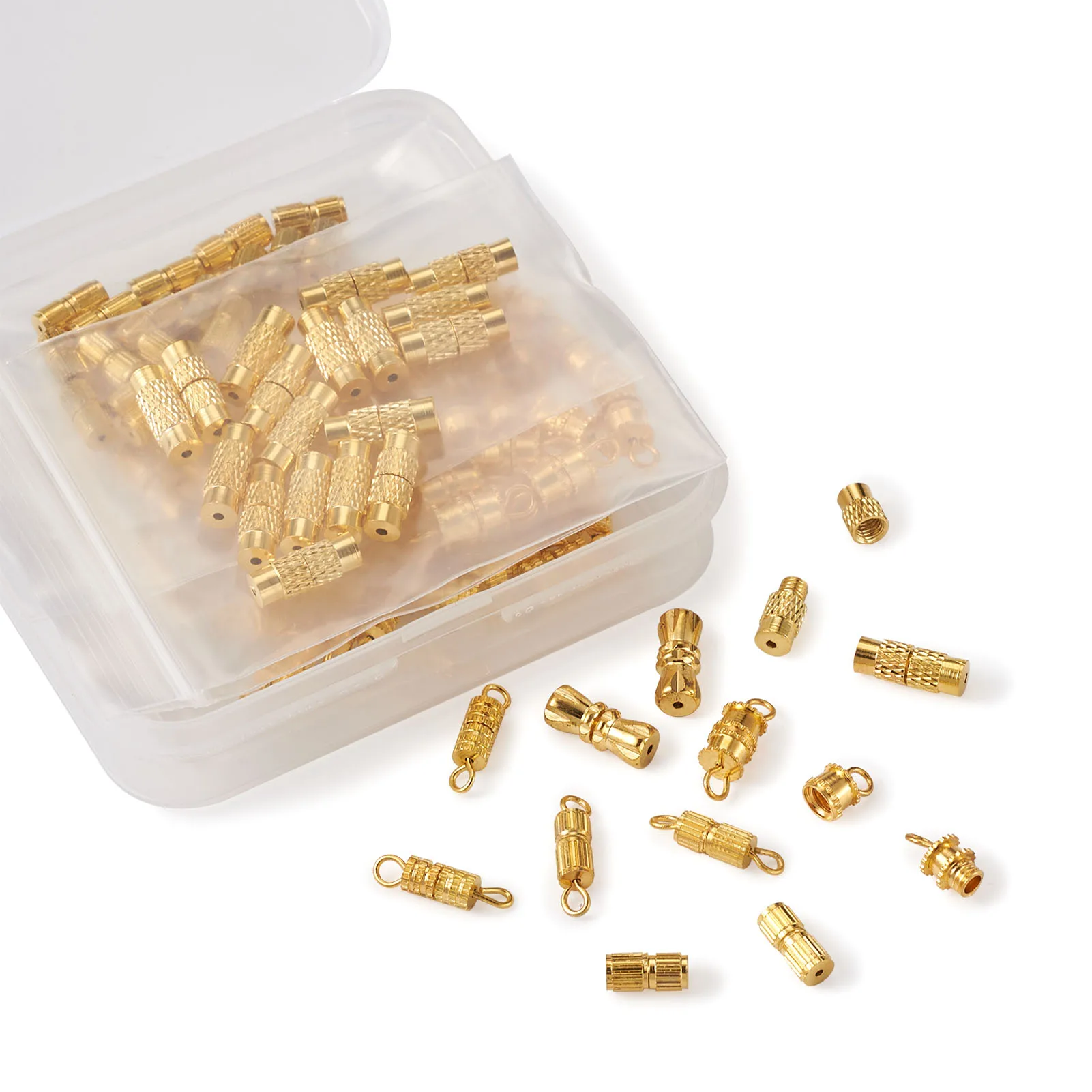 120pcs/box Pandahall Brass Screw Clasps Golden Color DIY Jewelry Findings Accessories Bracelet Connector Making Hole: 0.5-2mm
120pcs/box Pandahall Brass Screw Clasps Golden Color DIY Jewelry Findings Accessories Bracelet Connector Making Hole: 0.5-2mm