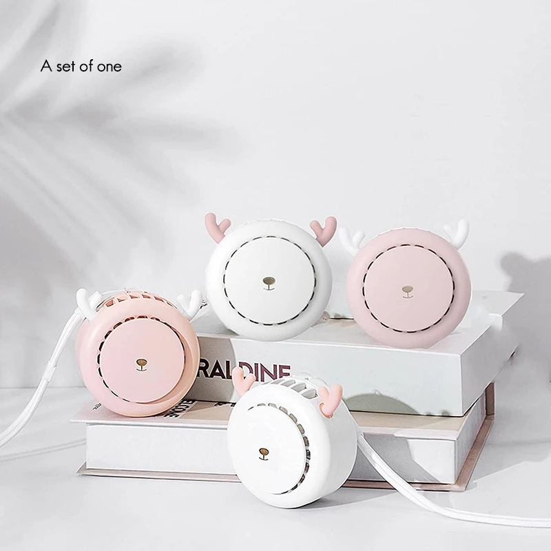 Mini Personal Hand Fan Cartoon Deer Neck Hands Free Bladeless Fans 3-Level Speed Portable Handheld Air Fan Travel 
Mini Personal Hand Fan Cartoon Deer Neck Hands Free Bladeless Fans 3-Level Speed Portable Handheld Air Fan Travel