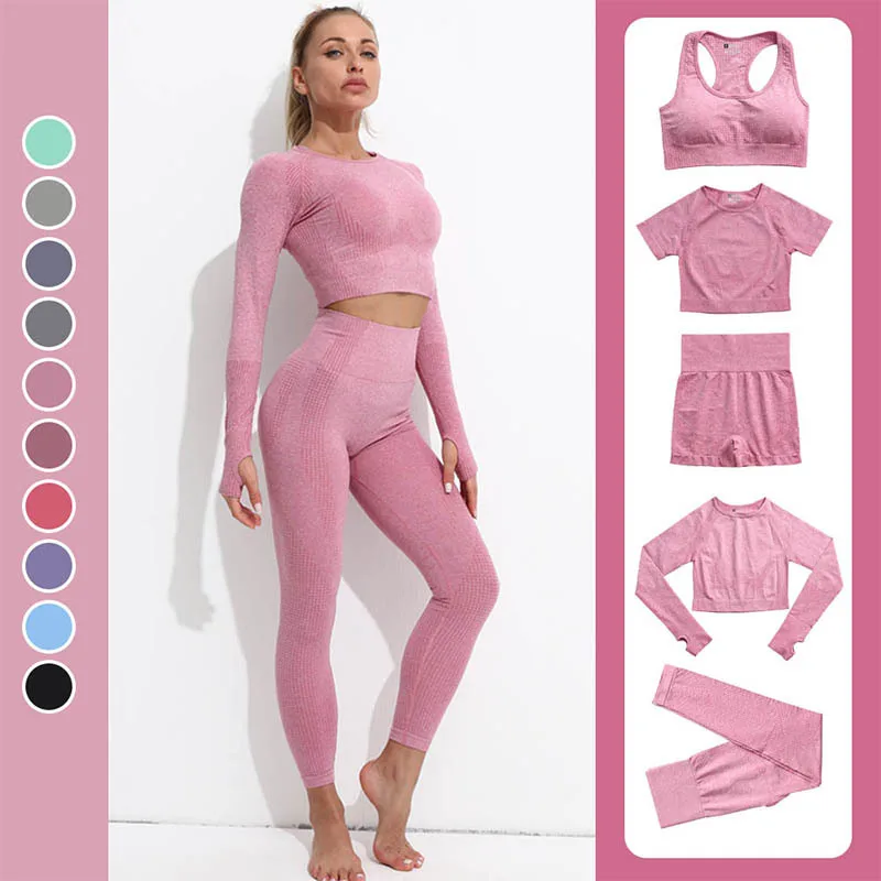 Women Sportswear Yoga Set 2/3/5PCS Gym Suit For Fitness Clothing Seamless Leggings Long Sleeve Crop Top High Waist Sports Suits
Women Sportswear Yoga Set 2/3/5PCS Gym Suit For Fitness Clothing Seamless Leggings Long Sleeve Crop Top High Waist Sports Suits