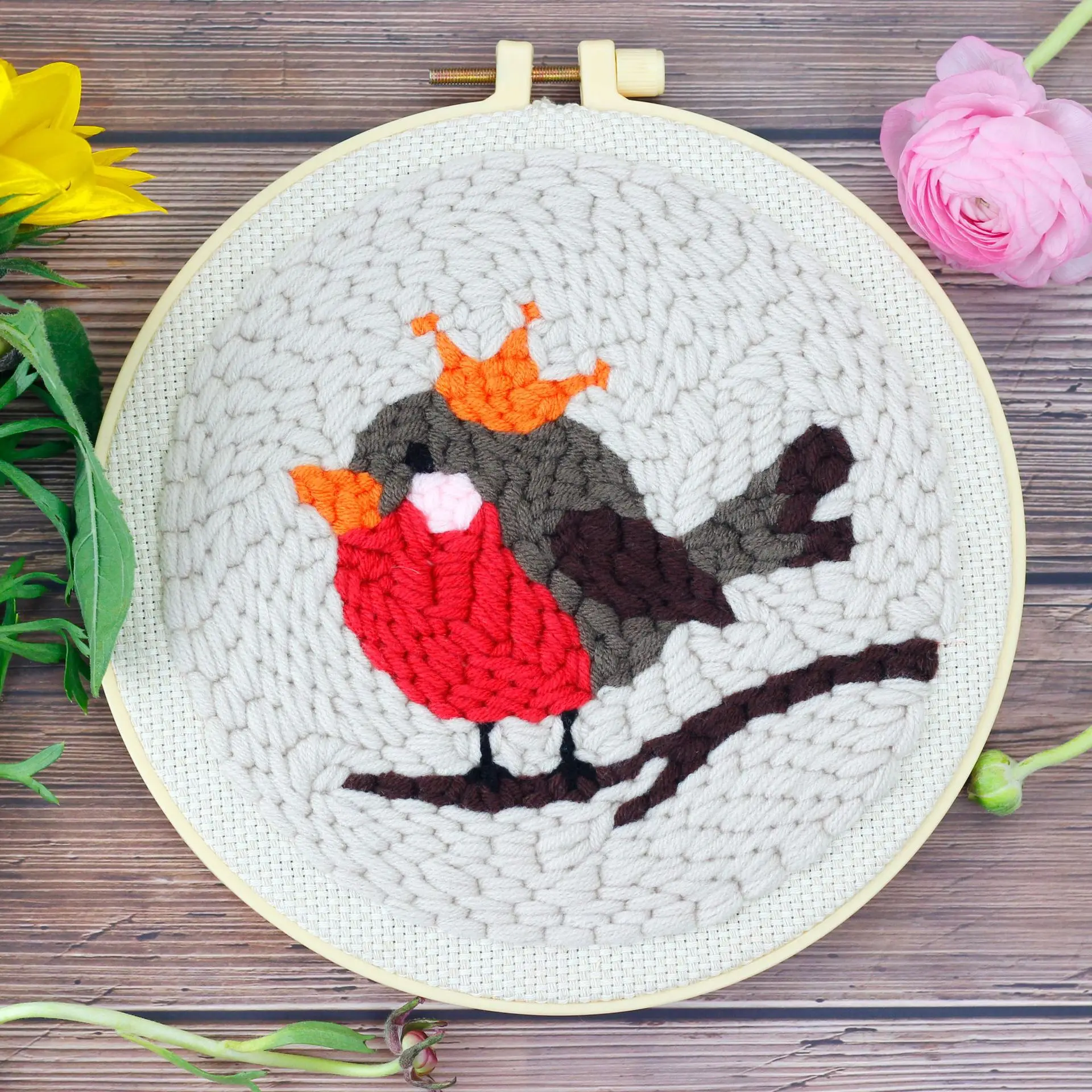 Bird Punch Needle Kit for Starter 20cm 8 inch Contains Threader Fabric Embroidery Hoop Yarn All Material and Tool
Bird Punch Needle Kit for Starter 20cm 8 inch Contains Threader Fabric Embroidery Hoop Yarn All Material and Tool