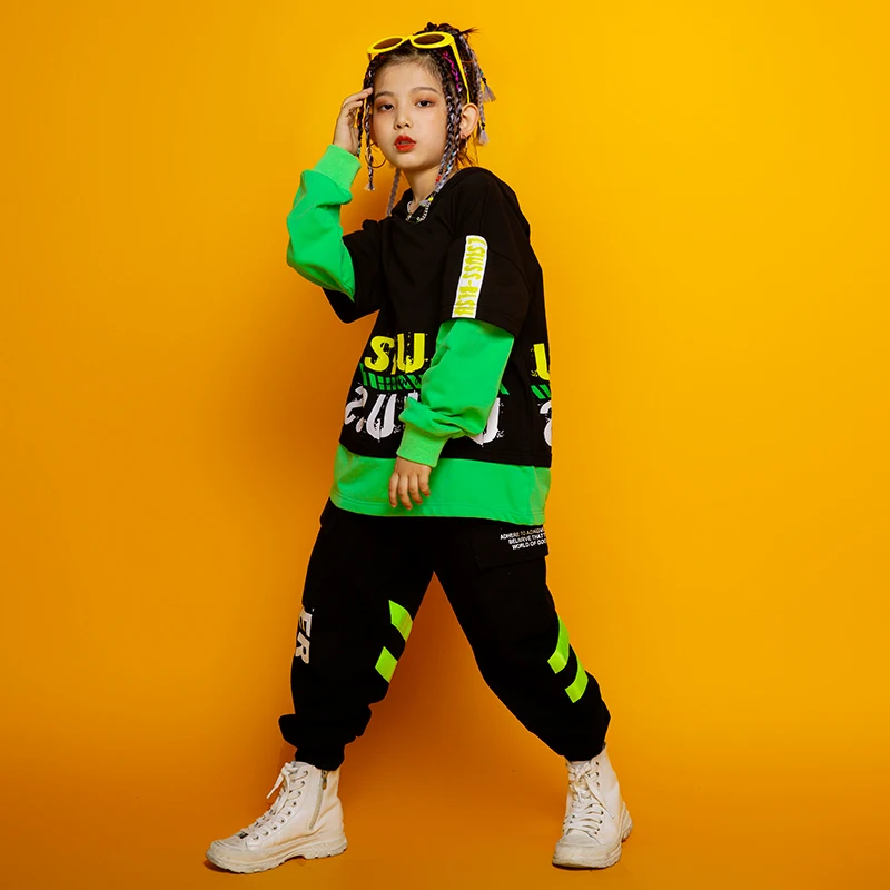 Hip Hop Kids Dance Clothes Hooded Sweater Green Splicing Tops Jazz Street Dance Practice Clothing Stage Hip Hop Costume
Hip Hop Kids Dance Clothes Hooded Sweater Green Splicing Tops Jazz Street Dance Practice Clothing Stage Hip Hop Costume