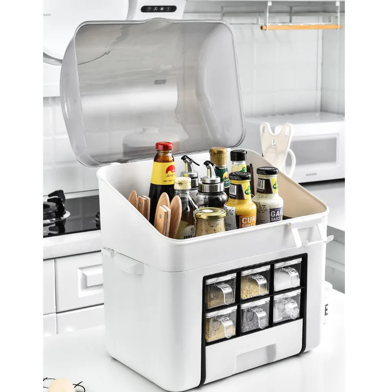Kitchen Storage Rack with Cover Seasoning Box Knife Holder Chopsticks Storage Box Spice Jar Storage Box Household Multi-Function
Kitchen Storage Rack with Cover Seasoning Box Knife Holder Chopsticks Storage Box Spice Jar Storage Box Household Multi-Function
