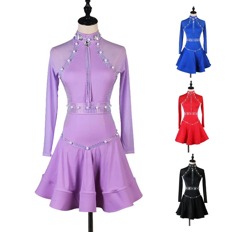 Latin Dance Dress For Women/Girls Adult/Kids Long Sleeve Pearl Shiny Diamond Dress Rumba Tango Samba Salsa Dance Costume DQL3043
Latin Dance Dress For Women/Girls Adult/Kids Long Sleeve Pearl Shiny Diamond Dress Rumba Tango Samba Salsa Dance Costume DQL3043