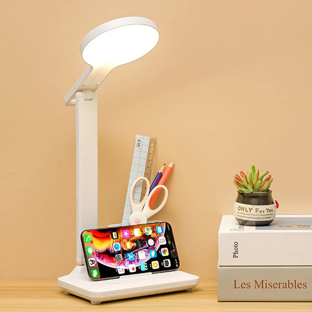 Eye-Protection Desk Lamp 3-Position Infinitely Dimmable Reading Lamp Light With Pen Holder Energy-Saving Led Folding Table Lamp
Eye-Protection Desk Lamp 3-Position Infinitely Dimmable Reading Lamp Light With Pen Holder Energy-Saving Led Folding Table Lamp