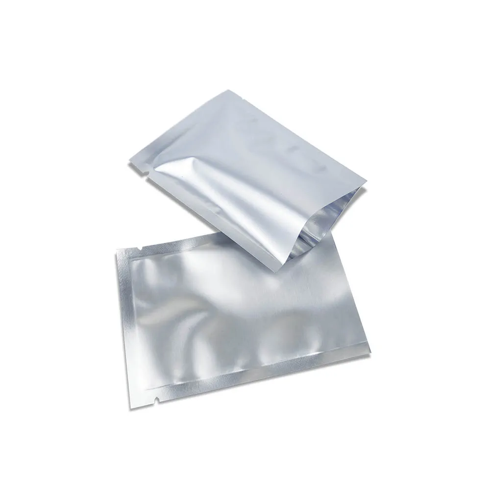 Matte Silver Open Top Aluminum Foil Bag Heat Sealed Opening Mylar Foil Food Storage Bags 
Matte Silver Open Top Aluminum Foil Bag Heat Sealed Opening Mylar Foil Food Storage Bags