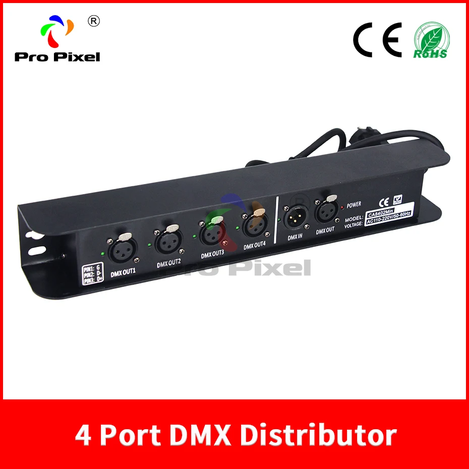 1 шт. регулятор Dmx 4 порта сплиттер DMX выход 512x4 каналы для управления