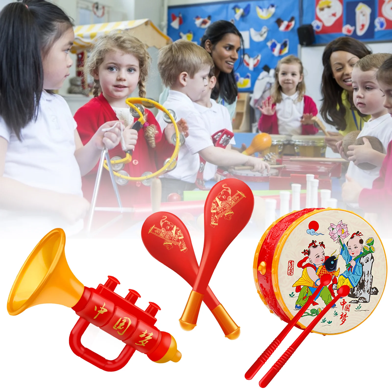 Kids Musical Instruments Drum Set Age 1-3 Baby Toddler Ound Musical Fidget Toys Learning Education Percussion Musical Toy Gift
Kids Musical Instruments Drum Set Age 1-3 Baby Toddler Ound Musical Fidget Toys Learning Education Percussion Musical Toy Gift