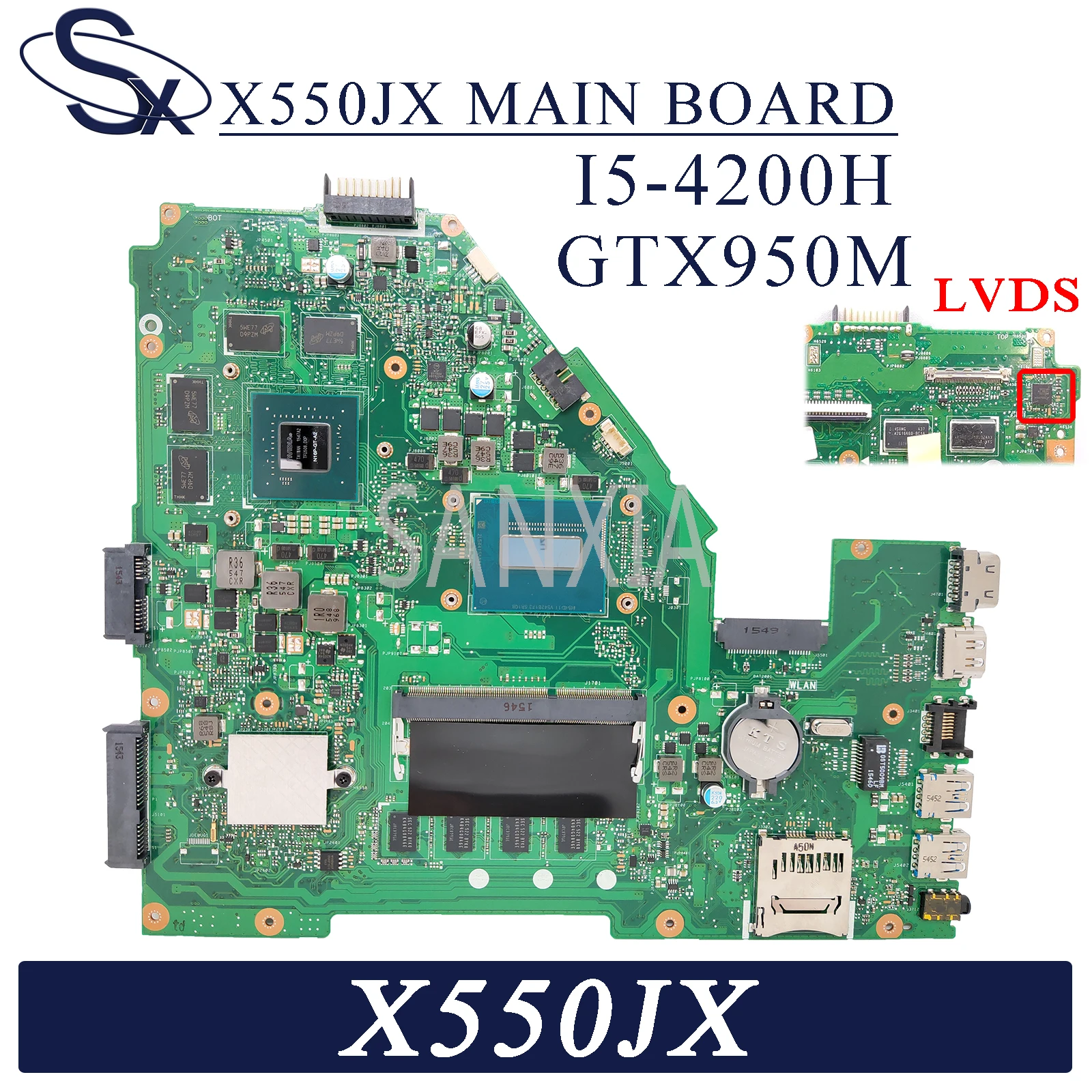 KEFU X550JX Laptop motherboard for ASUS X550JX X550JK X550JD X550J FX50J ZX50J original mainboard 4GB-RAM I5-4200H GTX950M LVDS
KEFU X550JX Laptop motherboard for ASUS X550JX X550JK X550JD X550J FX50J ZX50J original mainboard 4GB-RAM I5-4200H GTX950M LVDS