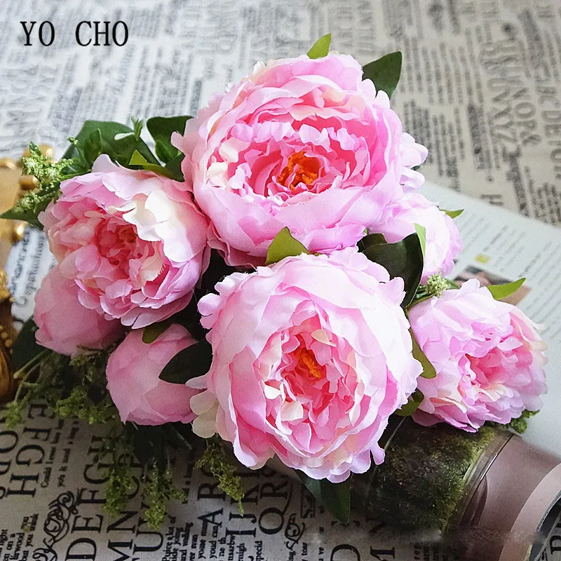 YO CHO 7 Heads Vintage Silk Flowers Big Peony Bouquet Artificial Flowers Bride Bouquet for Wedding Decoration Home Fake Flowers
YO CHO 7 Heads Vintage Silk Flowers Big Peony Bouquet Artificial Flowers Bride Bouquet for Wedding Decoration Home Fake Flowers