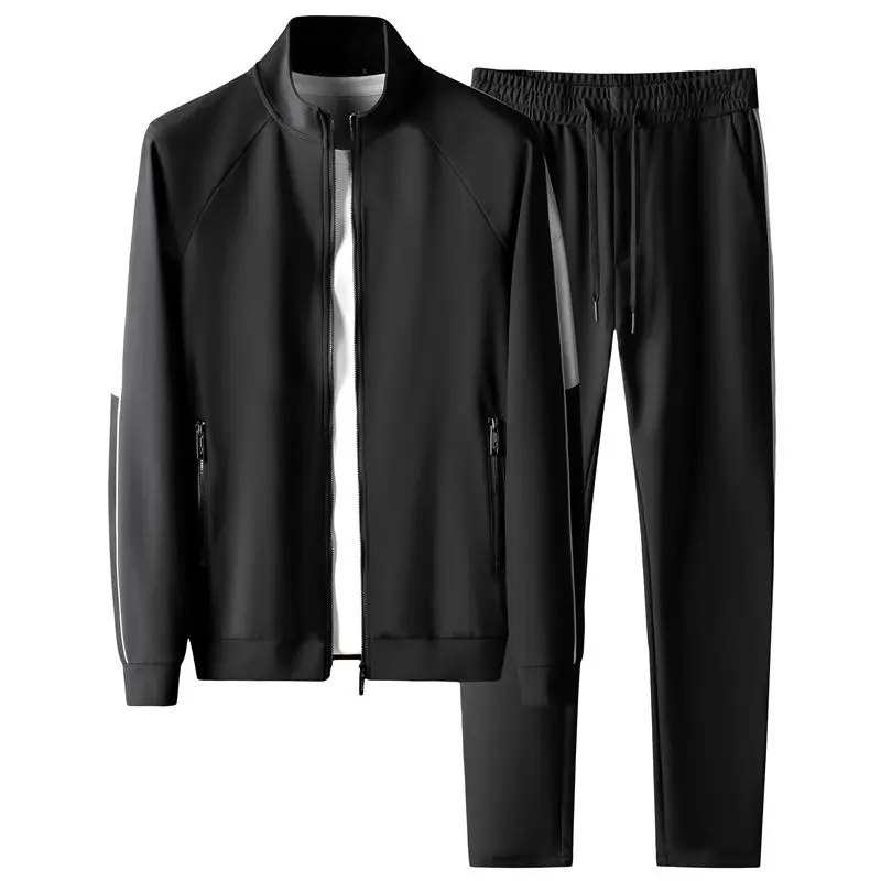Splicing Design Mens Suits 2 Pieces Luxury Stand Collar Casual Sport Zipper Male Sweatshirts Elastic Waist Slim Man Pants
Splicing Design Mens Suits 2 Pieces Luxury Stand Collar Casual Sport Zipper Male Sweatshirts Elastic Waist Slim Man Pants
