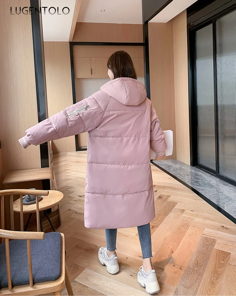 Lugentolo Women Warm Parkas Winter Hooded New Fashion Loose Coat Long Over The Knee Solid Jacket Zipper Female Simple Parkas
Lugentolo Women Warm Parkas Winter Hooded New Fashion Loose Coat Long Over The Knee Solid Jacket Zipper Female Simple Parkas