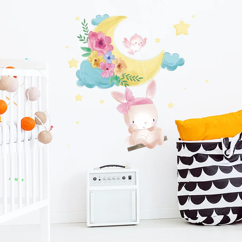 Cartoon Cute Rabbit Wall Stickers for Kids Rooms Baby Bedroom Decor Decals Poster Nursery Child Room Home Decoration Accessories 
Cartoon Cute Rabbit Wall Stickers for Kids Rooms Baby Bedroom Decor Decals Poster Nursery Child Room Home Decoration Accessories